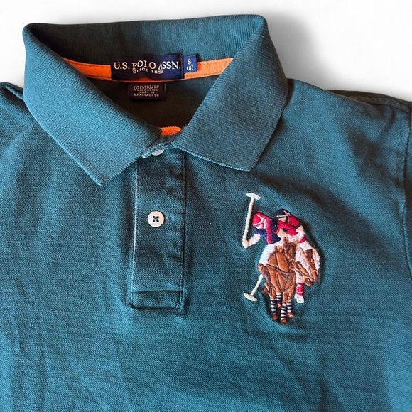 🐎 Big Pony Vibes! Boys Polo Shirt w/ #3 Patch – Size 8 - Picture 1 of 7